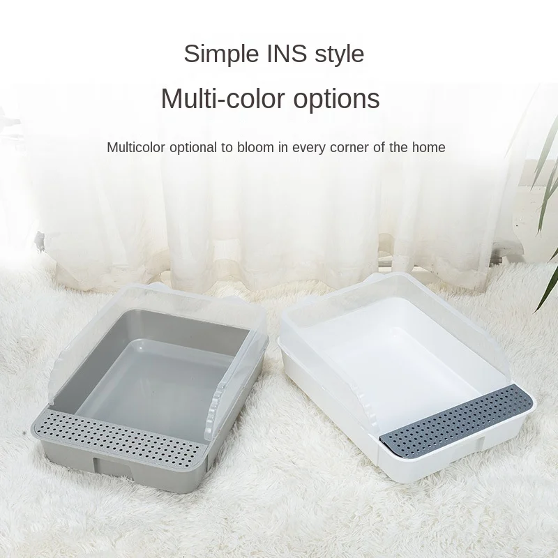 Inodoro de plástico a prueba de salpicaduras para mascotas, desodorante completamente semicerrado, antiarena, suministros para gatitos de tamaño pequeño - imagen 3