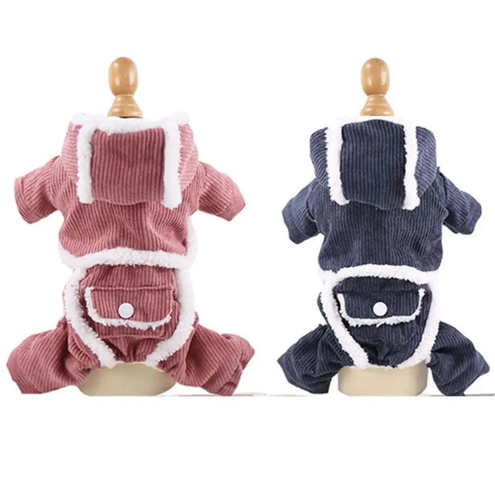 Ropa cálida de invierno para perros pequeños y medianos, monos para mascotas, Abrigo con capucha para cachorros, chaquetas para Chihuahua, ropa para Pug, trajes - imagen 3
