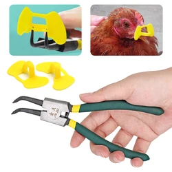Alicate para instalar gafas antivuelco en gallinas de corral