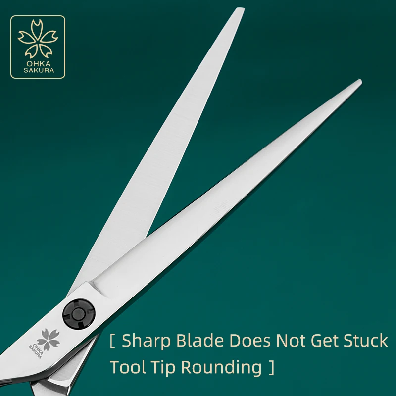 Tijeras de cuidado de mascotas 7,0 para zurdos con hoja VG10, cizalla directa importada japonesa, 7 cortes abiertos de belleza para mascotas integrales - imagen 4