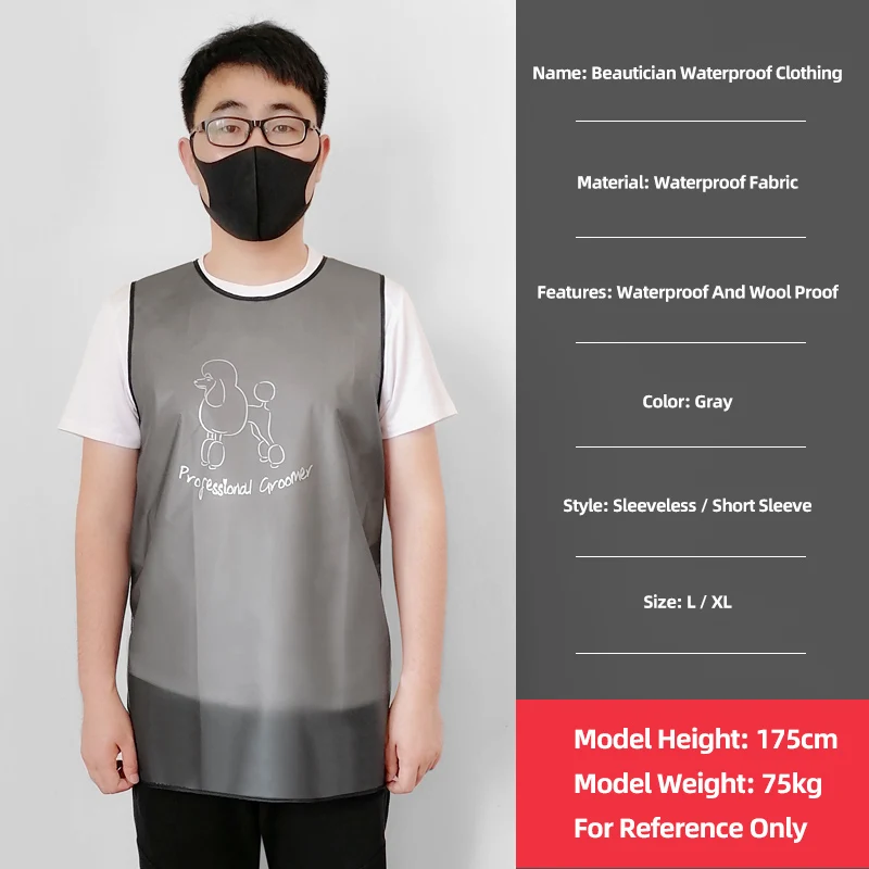 Ropa de trabajo de esteticista para tienda de mascotas, delantal de baño y cizalla para gatos y perros, resistente al agua y al pelo - imagen 5