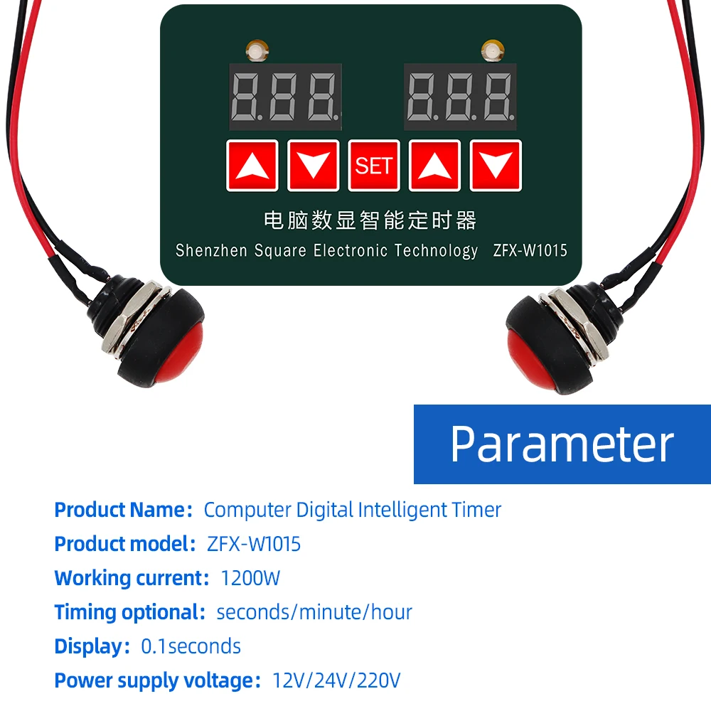 Microordenador pantalla Digital temporizador inteligente ZFX-W1015 termostato electrónico ajustable controlador de temperatura 12V 24V 220V - imagen 4