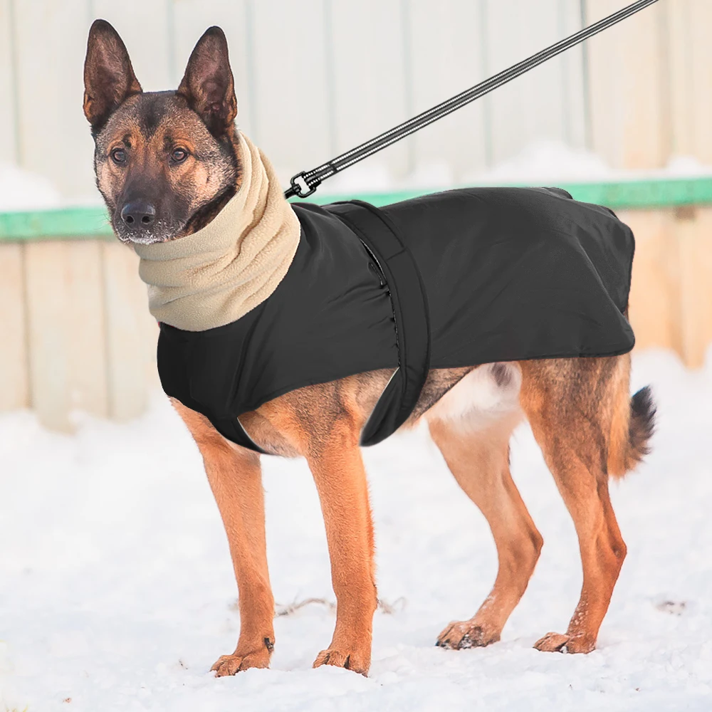 Ropa muy cálida para perros, abrigo impermeable para perros grandes, chaqueta gruesa, ropa de invierno para mascotas, chaleco con cuello cálido, pastor Wolfhound - imagen 5