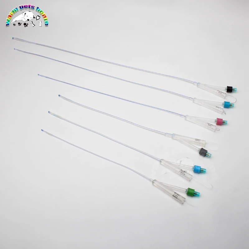 Catéteres de perro Foley de dos vías, Catéter urinario canino de silicona Foley de 2 vías con globo, suministros veterinarios - imagen 5