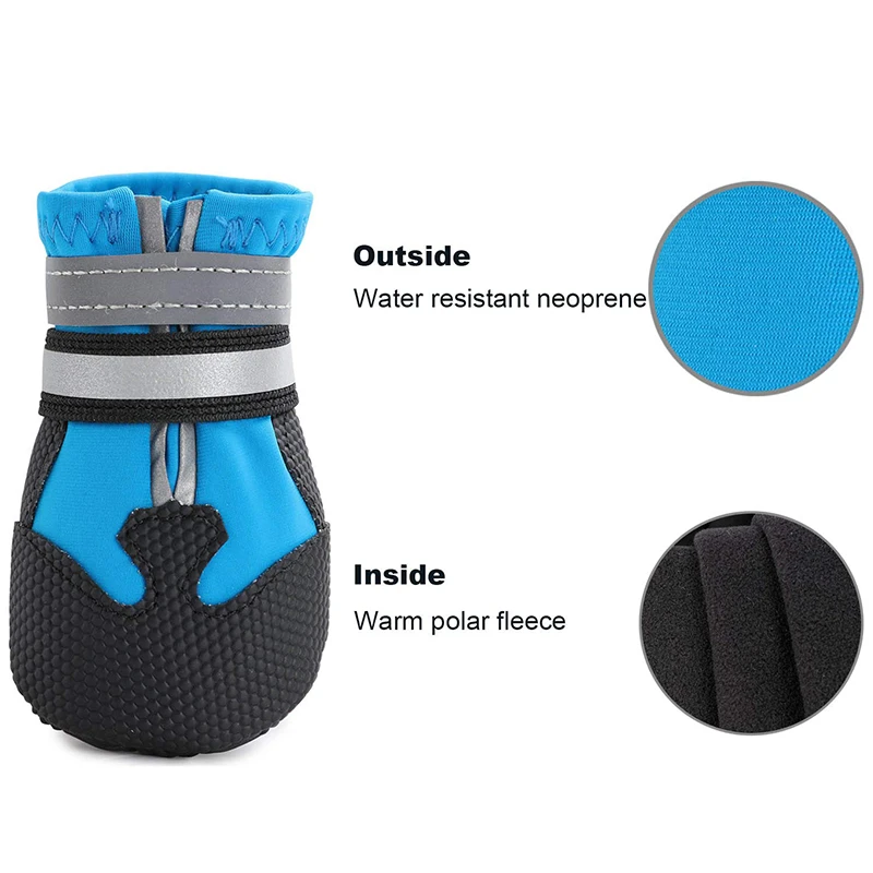 Benepaw, botas de invierno a la moda para perros, zapatos impermeables reflectantes suaves y duraderos, suela de goma antideslizante para perros para la nieve - imagen 3