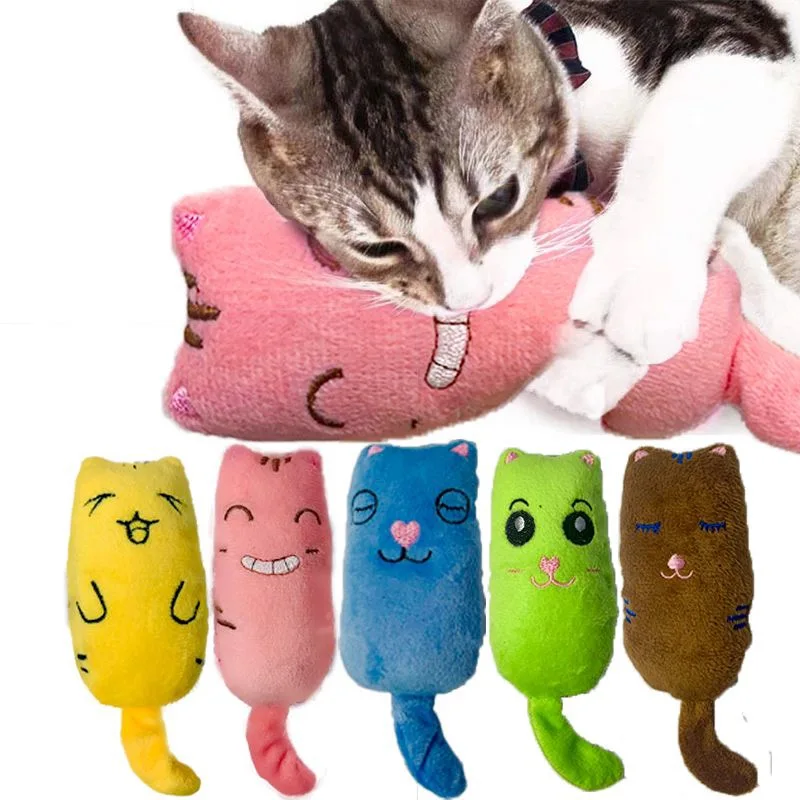 Juguetes de hierba gatera para moler dientes, divertido juguete interactivo de peluche para gatos, gatito para mascotas, juguete Vocal para masticar, garras, mordedura del pulgar, menta para gatos - imagen 5