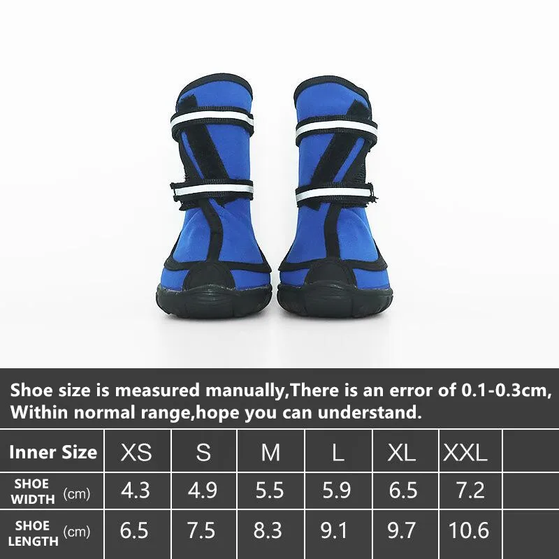 4 unids/set XS-XXL botas altas zapatos impermeables para perros correa reflectante parte inferior portátil botas de lluvia para correr para mascotas viaje exterior caminar perro