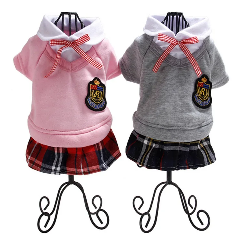 Vestido estilo Campus para perros y gatos pequeños