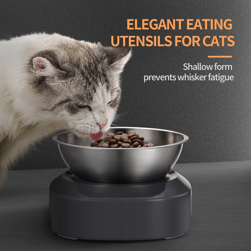 Cuenco elevado de acero inoxidable 304 para gatos - imagen 5