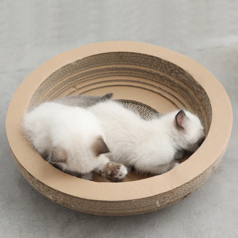 Rascador de garra para gatos, amoladora de arena grande resistente al desgaste, cuenco de papel corrugado, tablero de rascado para gatos, alfombrilla raspadora de uñas, juguete para gatos de descanso