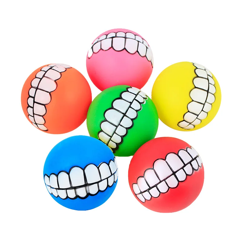 Juguetes de goma para perros, juguete para masticar dientes de limpieza chirriante, juguetes para cachorros pequeños, bola resistente a mordeduras, suministros para mascotas, Petshop, diámetro de 7cm, 1 ud. - imagen 2