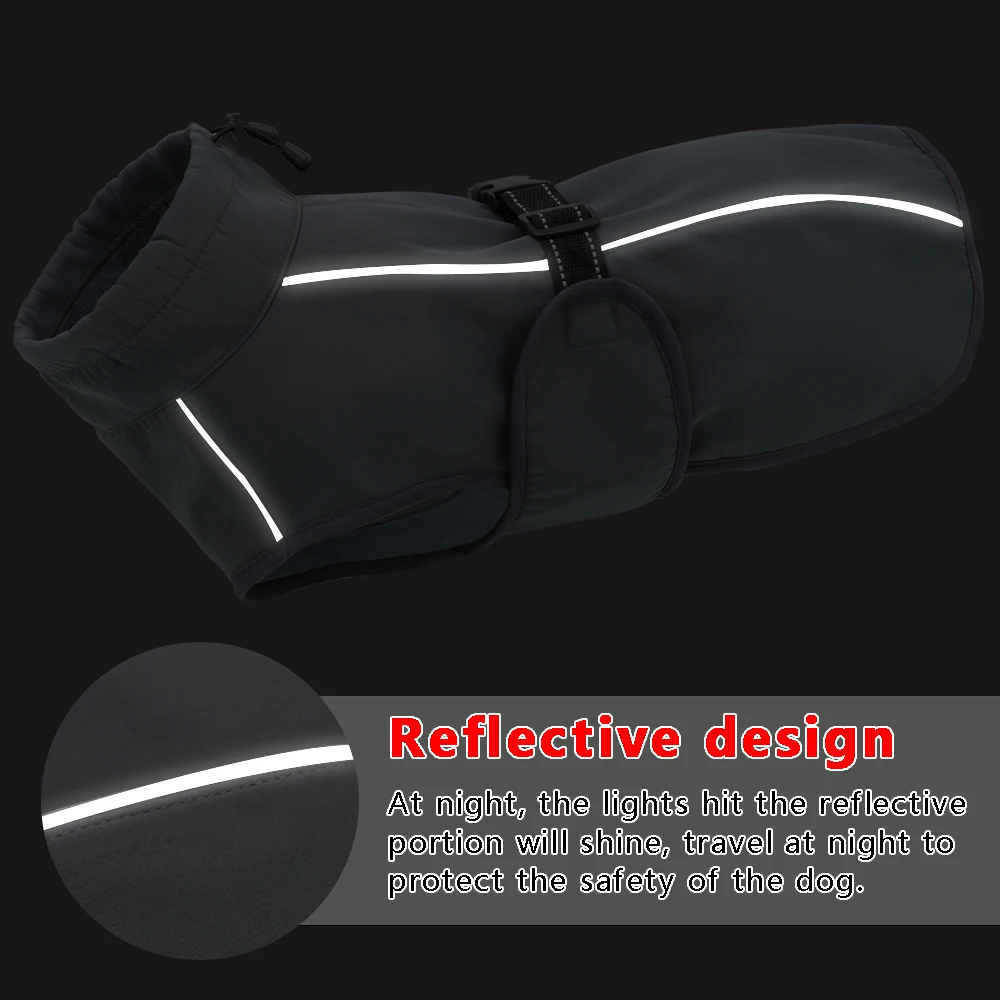 Ropa de invierno para perro, abrigo impermeable para perro grande, chaqueta reflectante cálida para perros medianos y grandes, Bulldog Golden Retriever