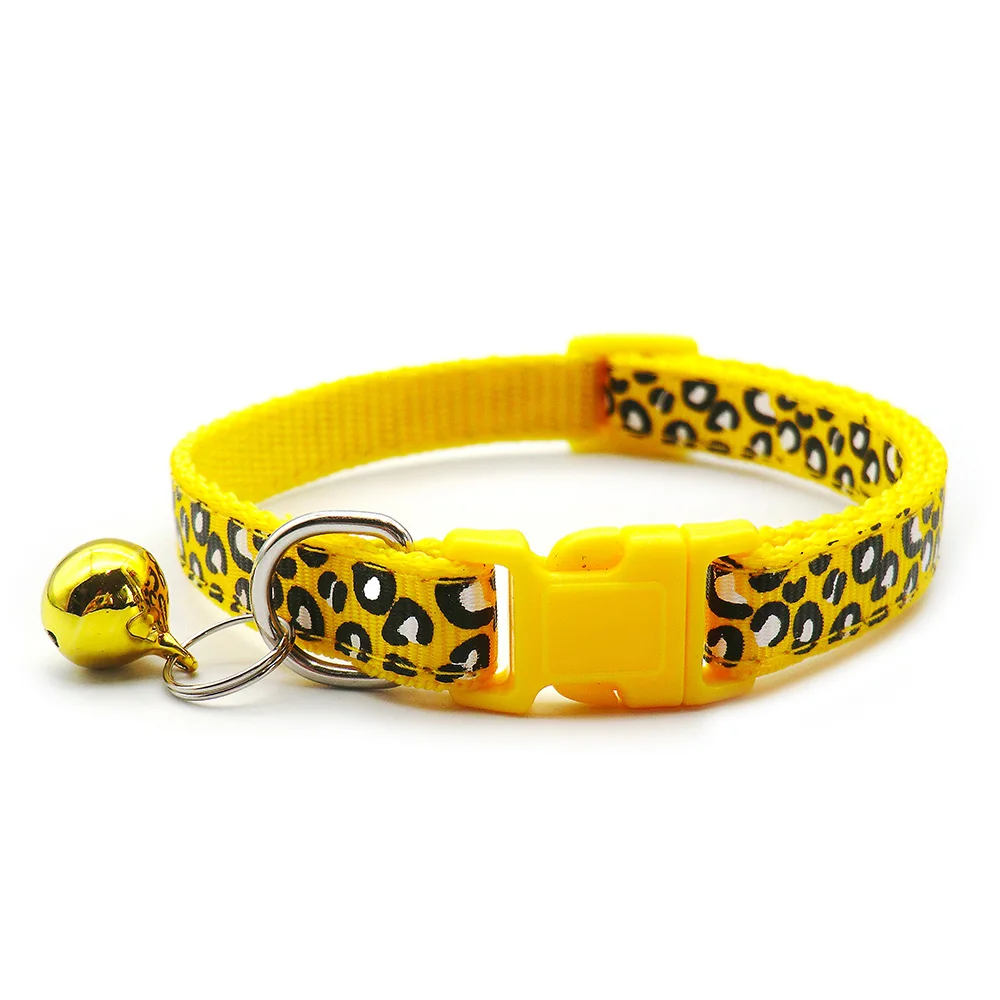Collar con estampado de leopardo para mascotas, anillo de adorno cómodo con huellas de perro, cachorro, etiqueta de identificación, 100 Uds. - imagen 5