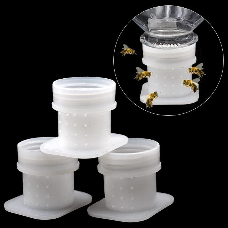 Bebedero de abeja tipo agujero de aguja, alimentador de abeja antiahogo, equipo de bebida, contenedor de agua de plástico, herramientas de apicultura, 10 Uds. - imagen 2