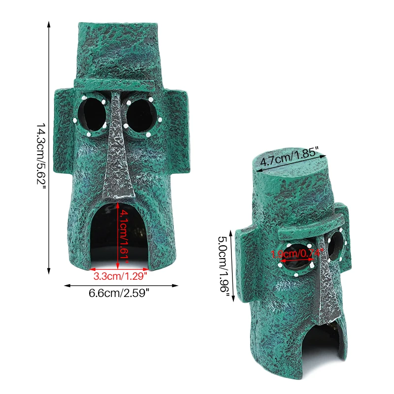 Casa de piña para acuario Krusty Krab Octopus, cabeza de Isla de Pascua, dibujos animados, accesorios para pecera, suministros, 3 estilos - imagen 5