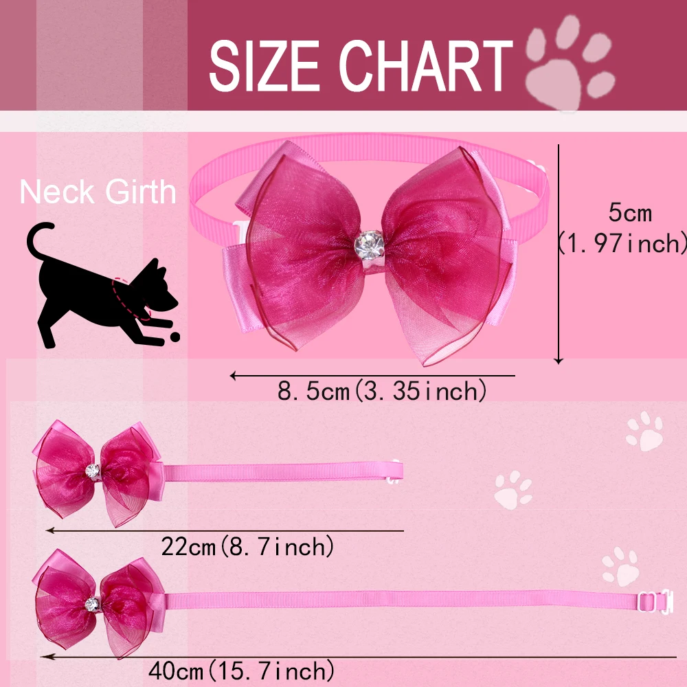 Nuevo 50 Uds pajarita para perro, suministros para mascotas de encaje sólido, accesorios para perros, pajarita para perros a la moda, productos de aseo para perros, pajaritas para perros pequeños - imagen 3