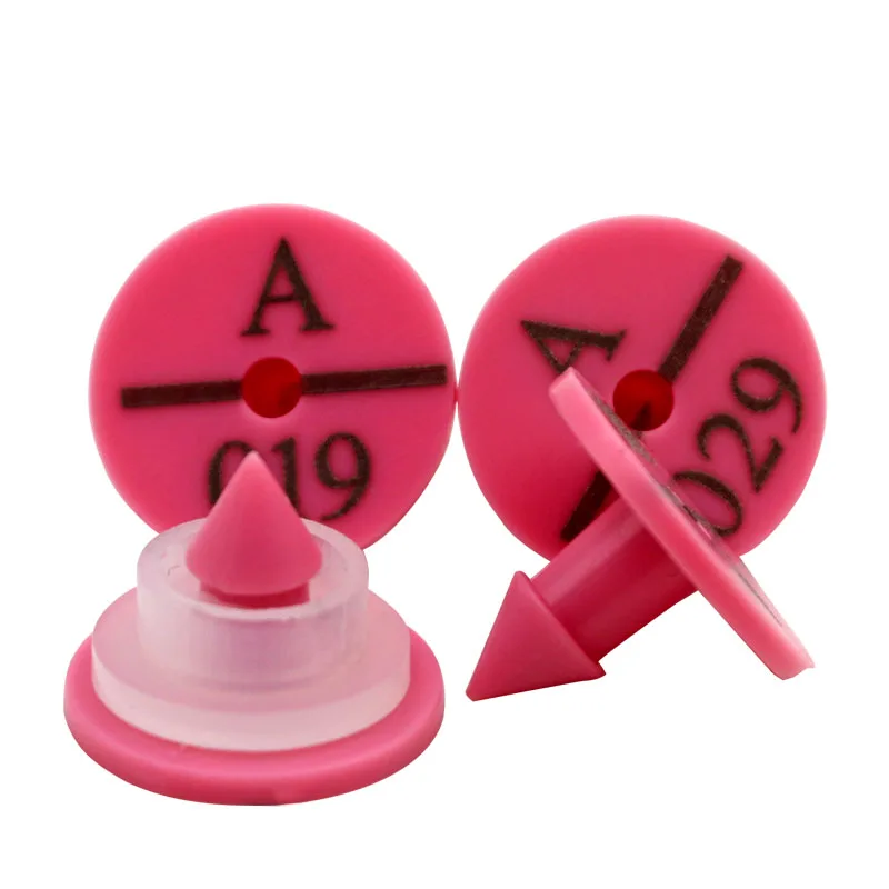 Pendientes de cabeza de cobre con etiqueta de oreja de conejo, oveja, cabra, cerdo, escritura láser, tarjeta de identificación de animales de granja, 4 colores, 100 piezas - imagen 3