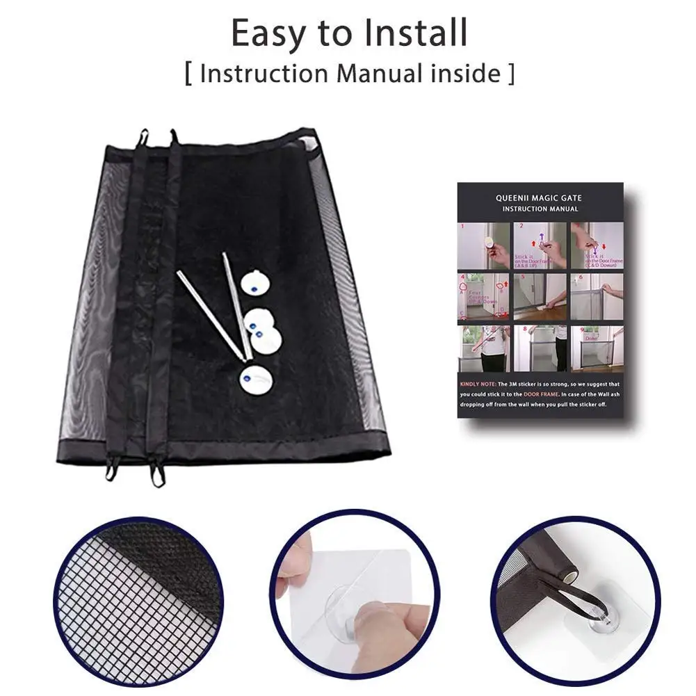 Pretty & Better-puerta mágica para perros, valla de malla ingeniosa para interiores y exteriores, seguridad para mascotas, cierre de seguridad, envío directo - imagen 4