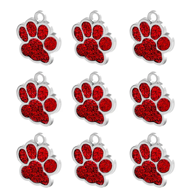 Venta al por mayor, 100 Uds., etiqueta de identificación de perro con pata, placa con nombre grabada, llaveros de gato personalizados, placa de Collar, tienda de mascotas - imagen 5