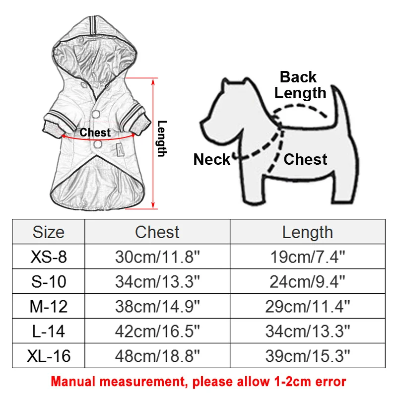 Ropa de invierno para perros pequeños, abrigo cálido para mascotas, chaqueta para cachorros y gatos, sudaderas con capucha para Yorkshire, traje de peluche, XS-XL - imagen 3
