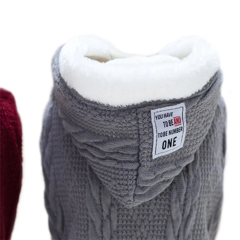 Abrigo Cálido de Invierno para Perros con Chaqueta Tejida Estilo Deportivo y Suéter con Capucha - imagen 4