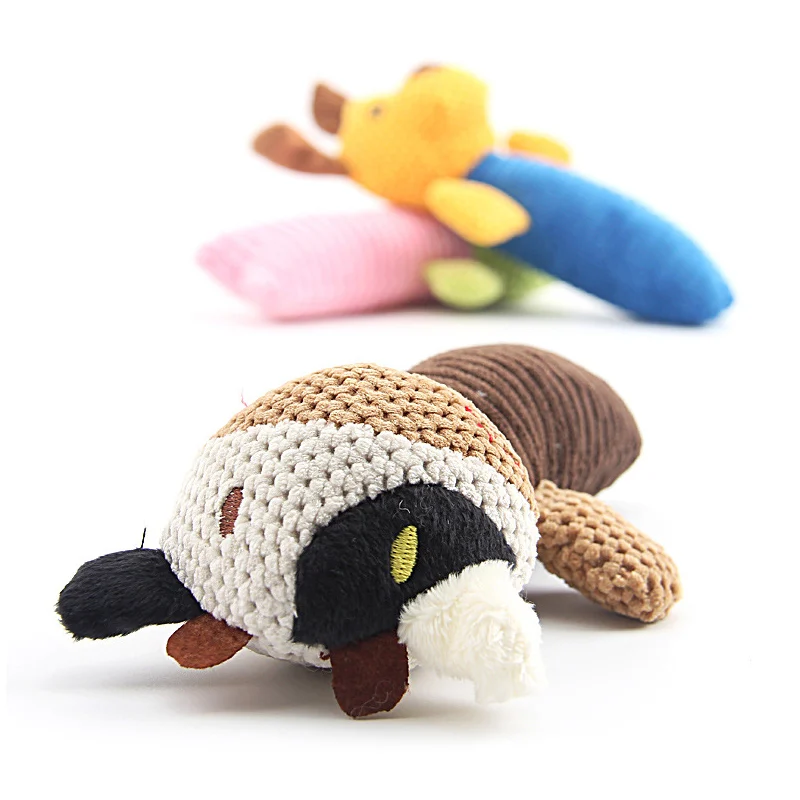 Juguetes de peluche para mascotas, juguetes para masticar de animales de dibujos animados, sonido chirriante, cachorro, gato, juguete interactivo para perros pequeños - imagen 4