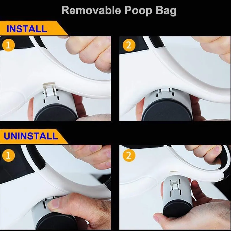 Benepaw-correa retráctil automática para perro, accesorio Premium de 8M para mascotas medianas y grandes, bolsa para caca con soporte extraíble, suministros para mascotas de plomo - imagen 3