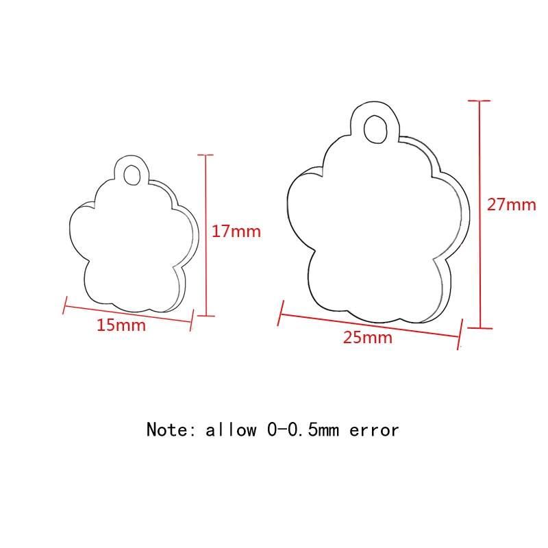 Venta al por mayor, 100 Uds., etiqueta de identificación de perro con pata, placa con nombre grabada, llaveros de gato personalizados, placa de Collar, tienda de mascotas - imagen 2