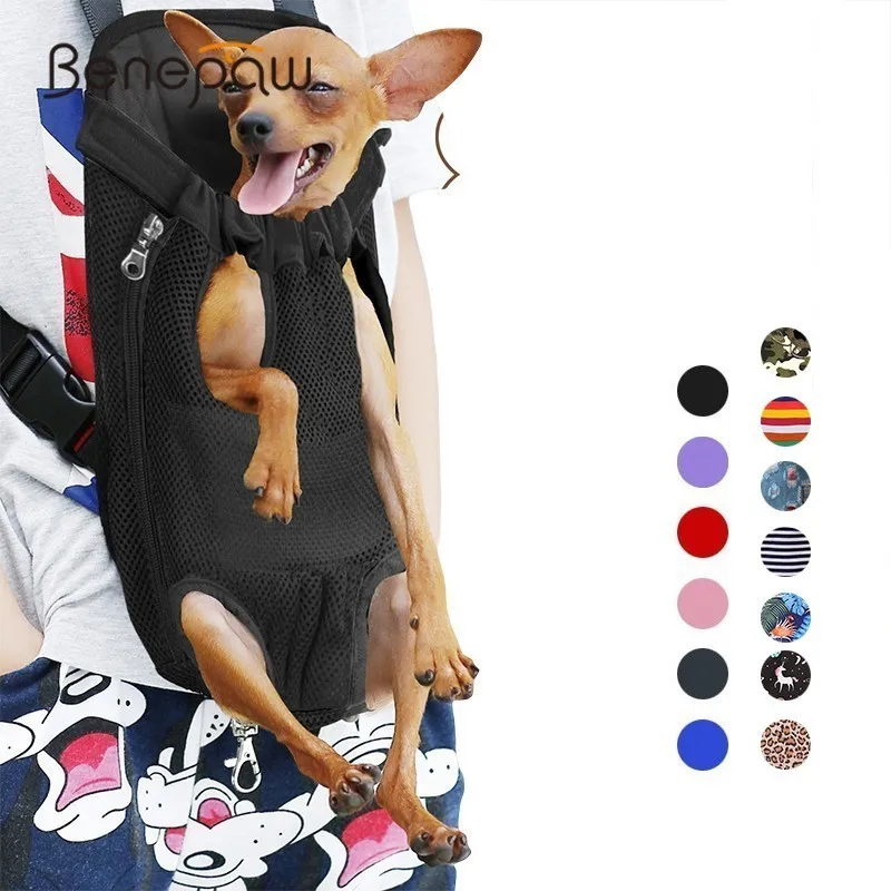 Benepaw mochila ajustable perro bolsa transporte frontal cachorros transpirable fácil ajustar