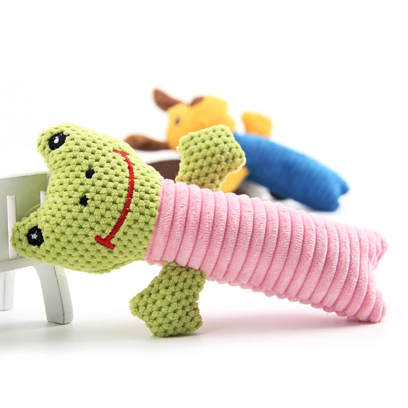 Juguetes de peluche para mascotas, juguetes para masticar de animales de dibujos animados, sonido chirriante, cachorro, gato, juguete interactivo para perros pequeños - imagen 3