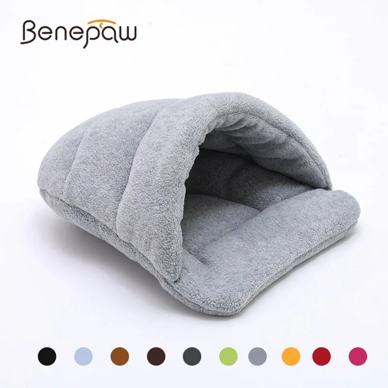 Benepaw calidad casa cálida gato 10 colores gran oferta acogedor suave saco dormir gatos gatito portátil invierno otoño cama mascotas gato XS S M L
