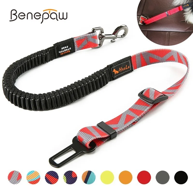 Benepaw cinturón seguridad coche perro accesorio elástico resistente ajustable premium