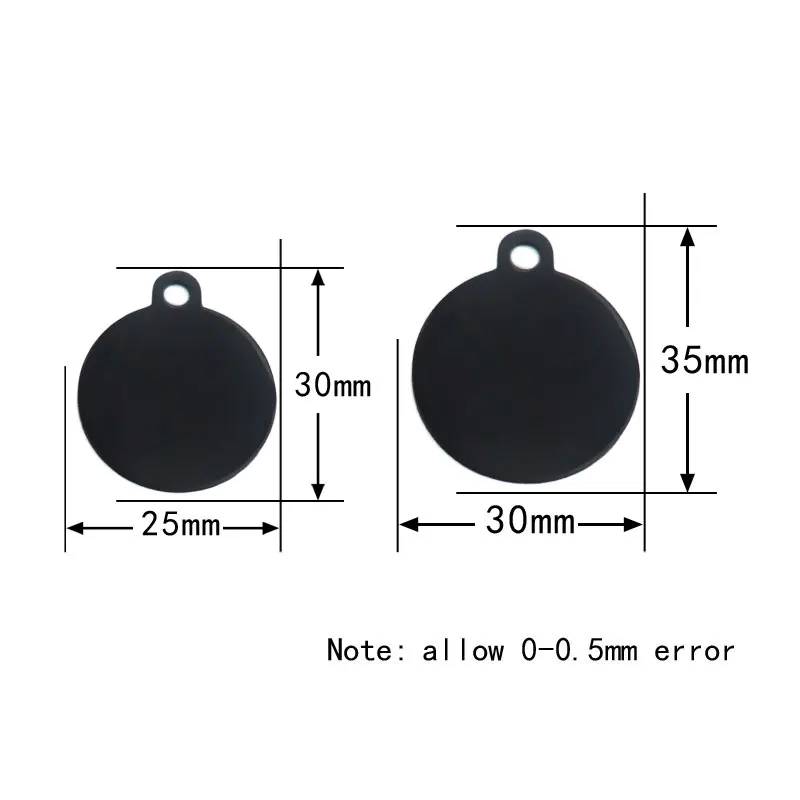 Collar con colgante redondo de acero inoxidable para hombre, etiqueta de identificación de perro en blanco, accesorios de joyería, abalorio de etiqueta de identificación de Mascota, venta al por mayor, 20 piezas - imagen 4