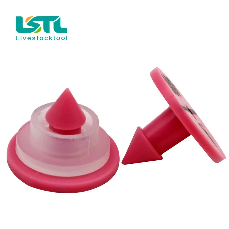 Juegos de letreros de etiqueta de oreja de animales con palabras, conejo, perro, mascota, escritura láser, pendientes de cabeza de plástico, tarjeta de identificación de animales de granja, 100 juegos - imagen 2