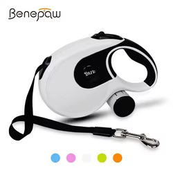 Benepaw-correa retráctil automática para perro, accesorio Premium de 8M para mascotas medianas y grandes, bolsa para caca con soporte extraíble, suministros para mascotas de plomo