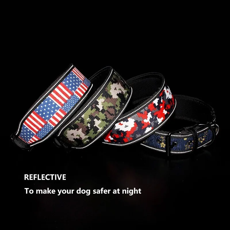 Benepaw-Collar de camuflaje reflectante impermeable para perros pequeños, medianos y grandes, Collar acolchado suave y transpirable para mascotas, suministros de plomo - imagen 3