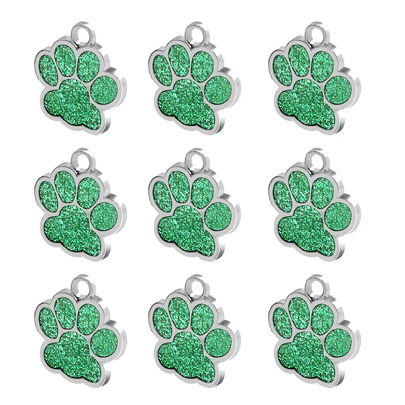 Venta al por mayor, 100 Uds., etiqueta de identificación de perro con pata, placa con nombre grabada, llaveros de gato personalizados, placa de Collar, tienda de mascotas - imagen 4