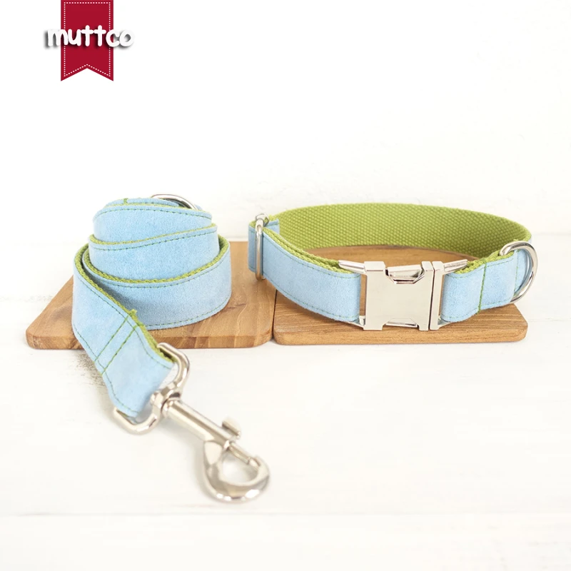 MUTTCO venta al por menor collar de diseño propio COLLAR COLGANTE VERDE hecho a mano poliéster satinado y nylon wathet azul y verde 5 tamaños UDC033 - imagen 3