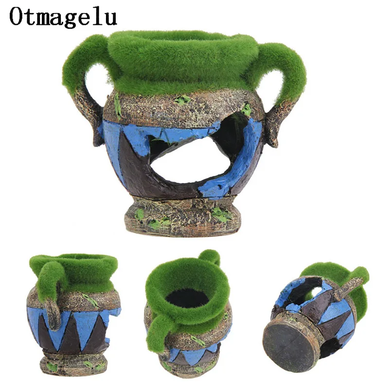 Jarrón de acuario de resina Vintage, adorno de casa, refugio de pecera, cueva, decoración de acuario para peces, Reptiles, figuritas de fondo