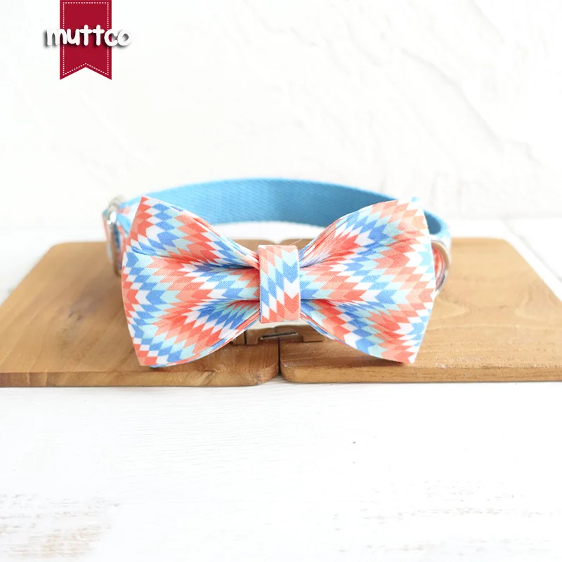 MUTTCO vende al por menor, collar personalizado de alta calidad con diseño propio, collares para perros ajustables THE WAVE, correa con pajarita, 5 tamaños UDC064 - imagen 4