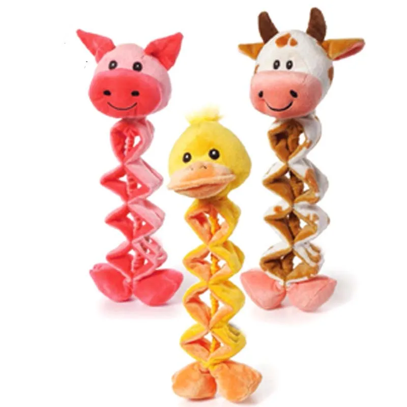 Cute Plush Accompany Dog Toy interactive Flexible Toy For Dog Puppy Funny training Bite Resistant Chew Squeak Pet Supplies - imagen 2