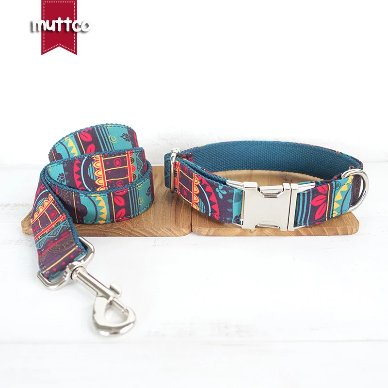 MUTTCO-collar grabado con Nombre de mascota, prenda especial de estilo étnico, hecho a mano, colorido y suave, 5 tamaños, de creación propia, THE MAYA, UDC043 - imagen 4