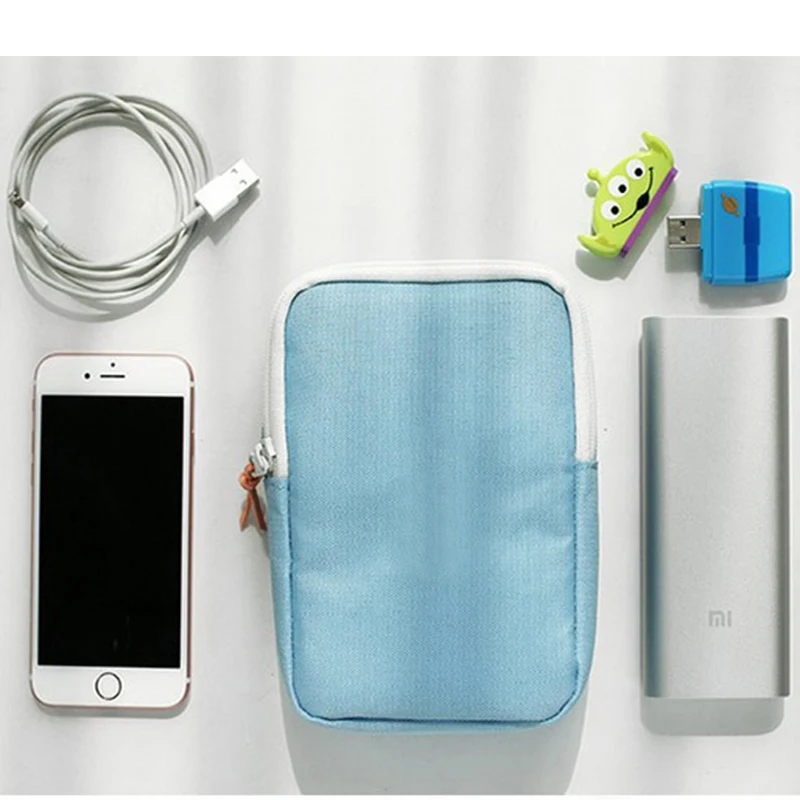 Mini bolsa de almacenamiento cuadrada con cierre de cremallera portátil, caja para auriculares, funda para auriculares, tarjetas SD, cargador USB, organizador de viaje - imagen 2