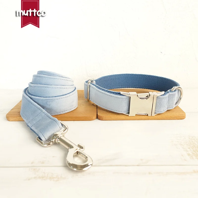 MUTTCO nombre de mascota grabado al por menor estilo étnico collar de perro hecho a mano correa THE POWDERBLUE collar de perro personalizado 5 tamaños UDC081 - imagen 5