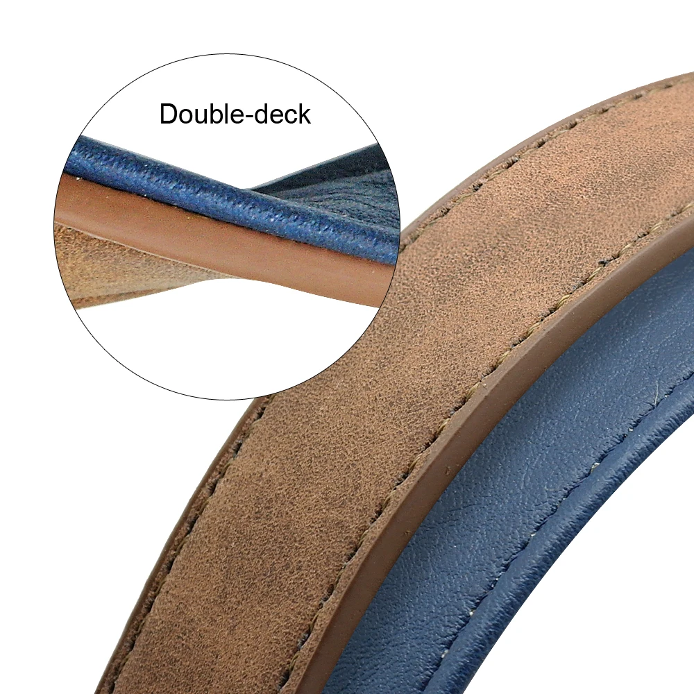 Correa de cuero suave de 2 capas para perro, correas de entrenamiento para caminar, con mango acolchado, medianos y grandes para perros, Pitbull, 4 pies - imagen 5