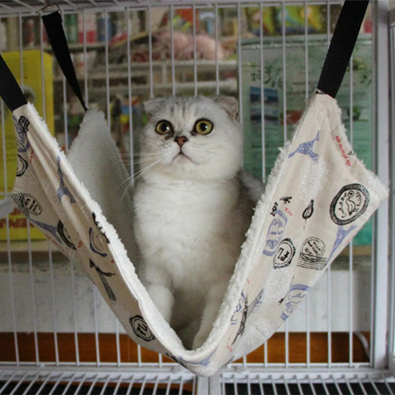 Colchoneta colgante cálida para cama de gato, hamaca suave para gato, hamaca de invierno, jaula para gatitos, funda de cama para animales pequeños, cojín, 7 estilos, suministros para mascotas - imagen 2