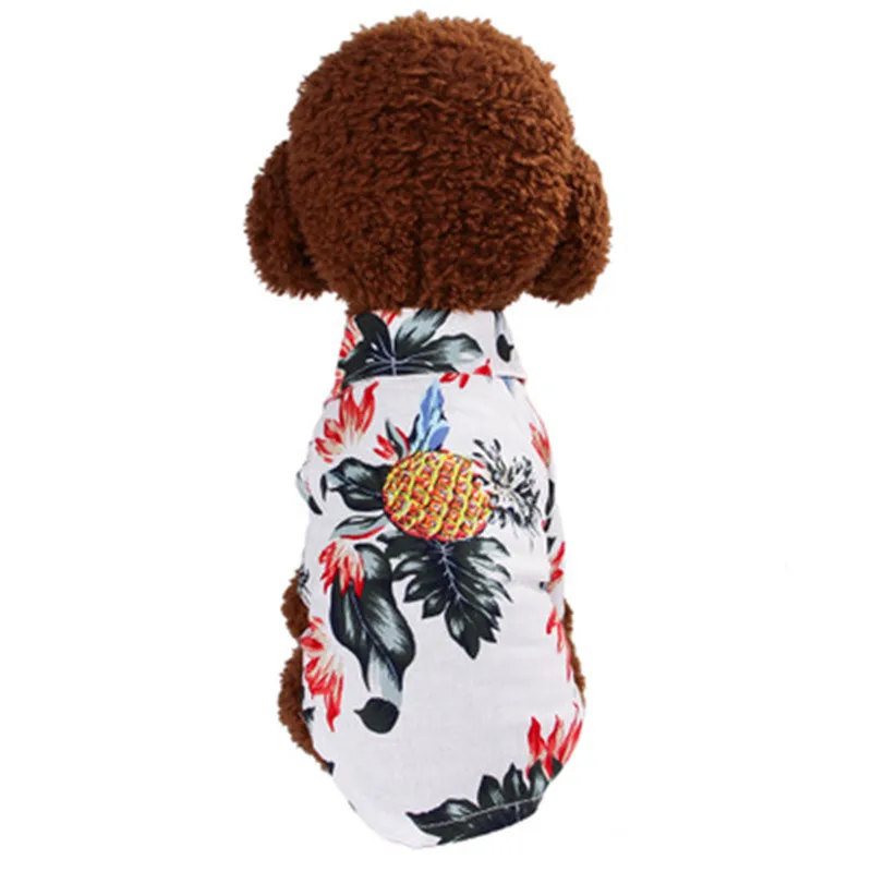 Camisa de algodón con estampado Hawaiano para mascotas, ropa para mascotas, para perros pequeños y medianos, para primavera y verano - imagen 3