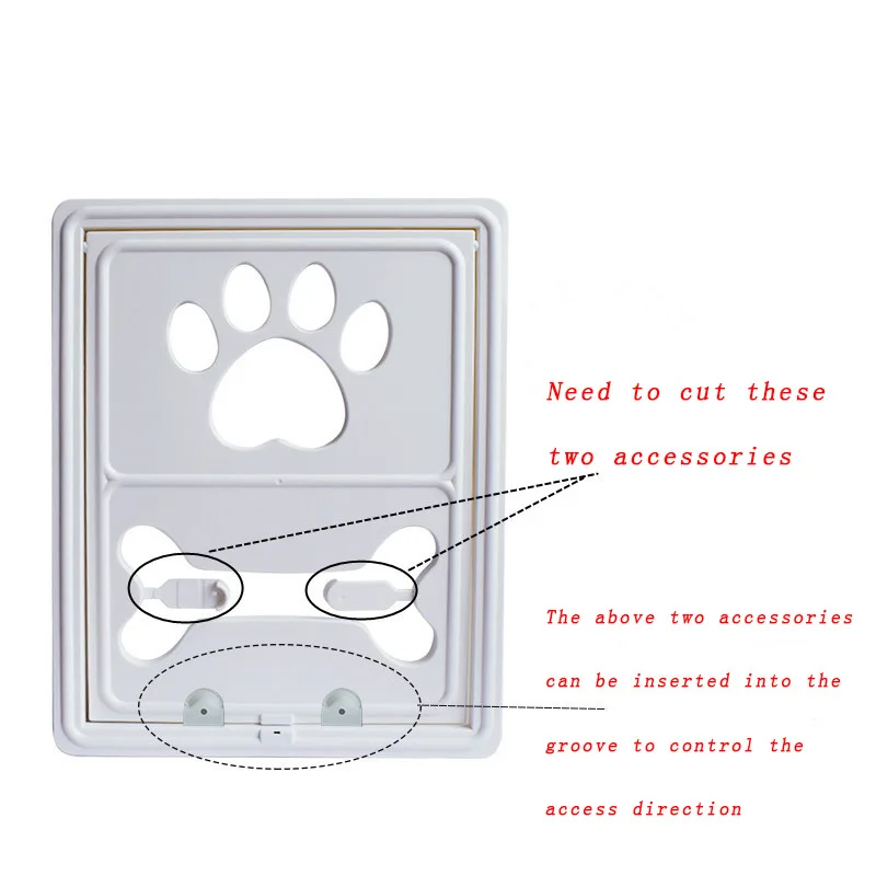 Puerta de plástico controlable para perro y gato, puerta con solapa de seguridad, puerta de acceso libre para el hogar - imagen 4