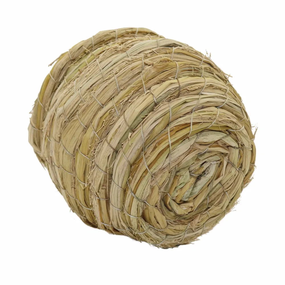 Nido de pollo de paja tejido a mano, jaula para pájaros, nido para incubar codorniz, se puede colgar para paisajismo, calor, casa de pájaros, nido para loros - imagen 5