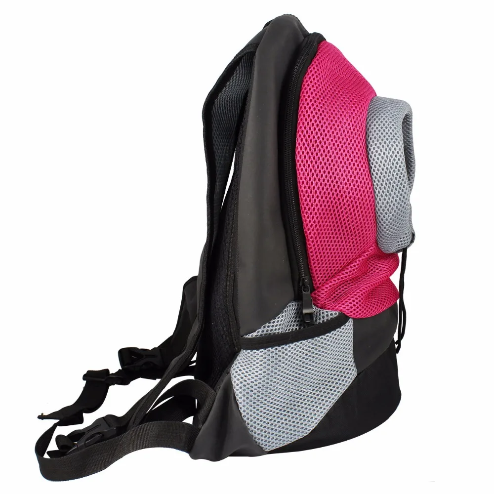 Mochila para transportar perros y mascotas, bolsa de viaje portátil, bolsa frontal para perros, malla para senderismo al aire libre, cabeza hacia fuera, doble hombro, deportes DB - imagen 2
